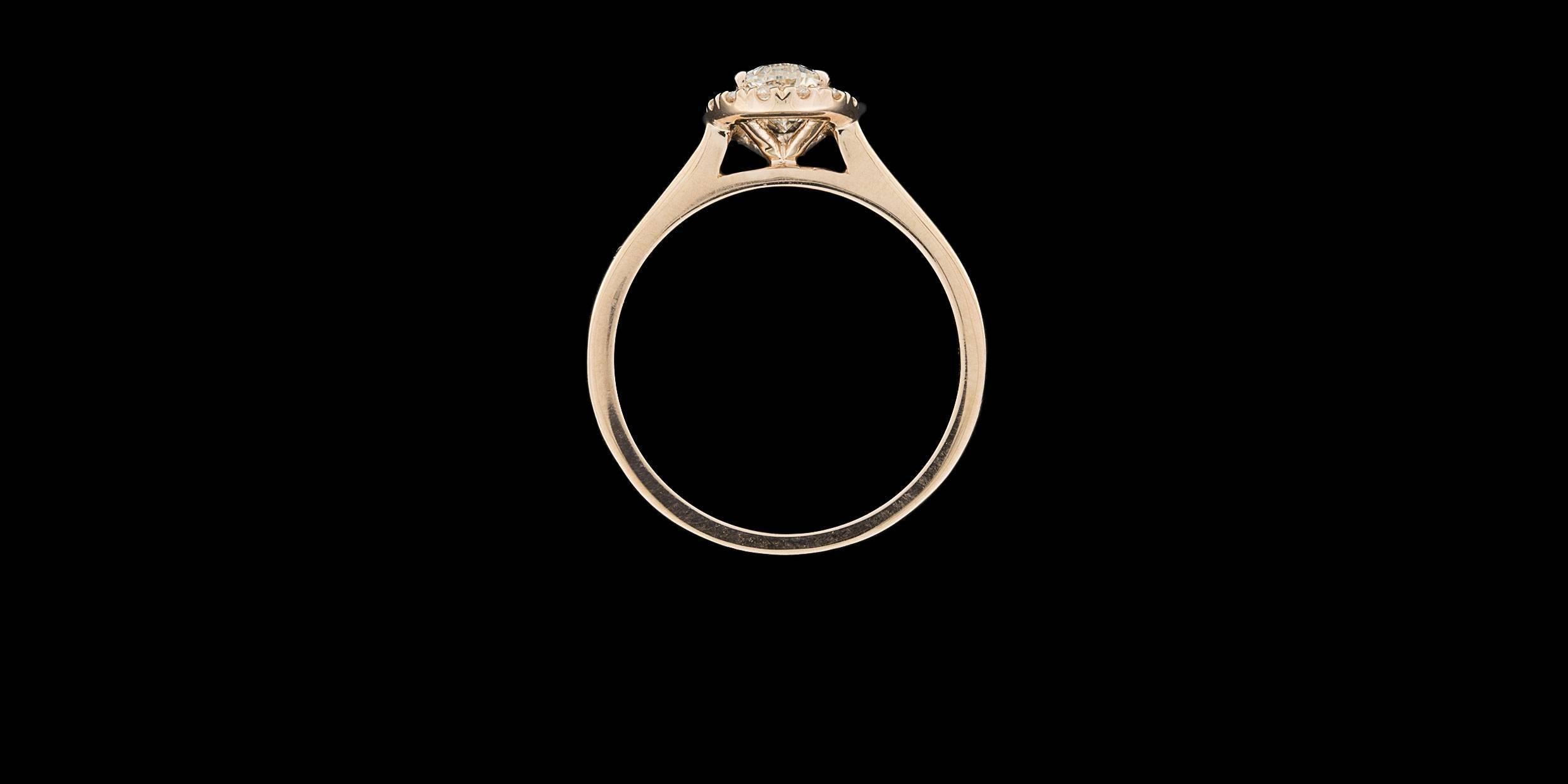 Women's Beautiful Custom Rose Gold Pear Diamond Halo Engagement Ring