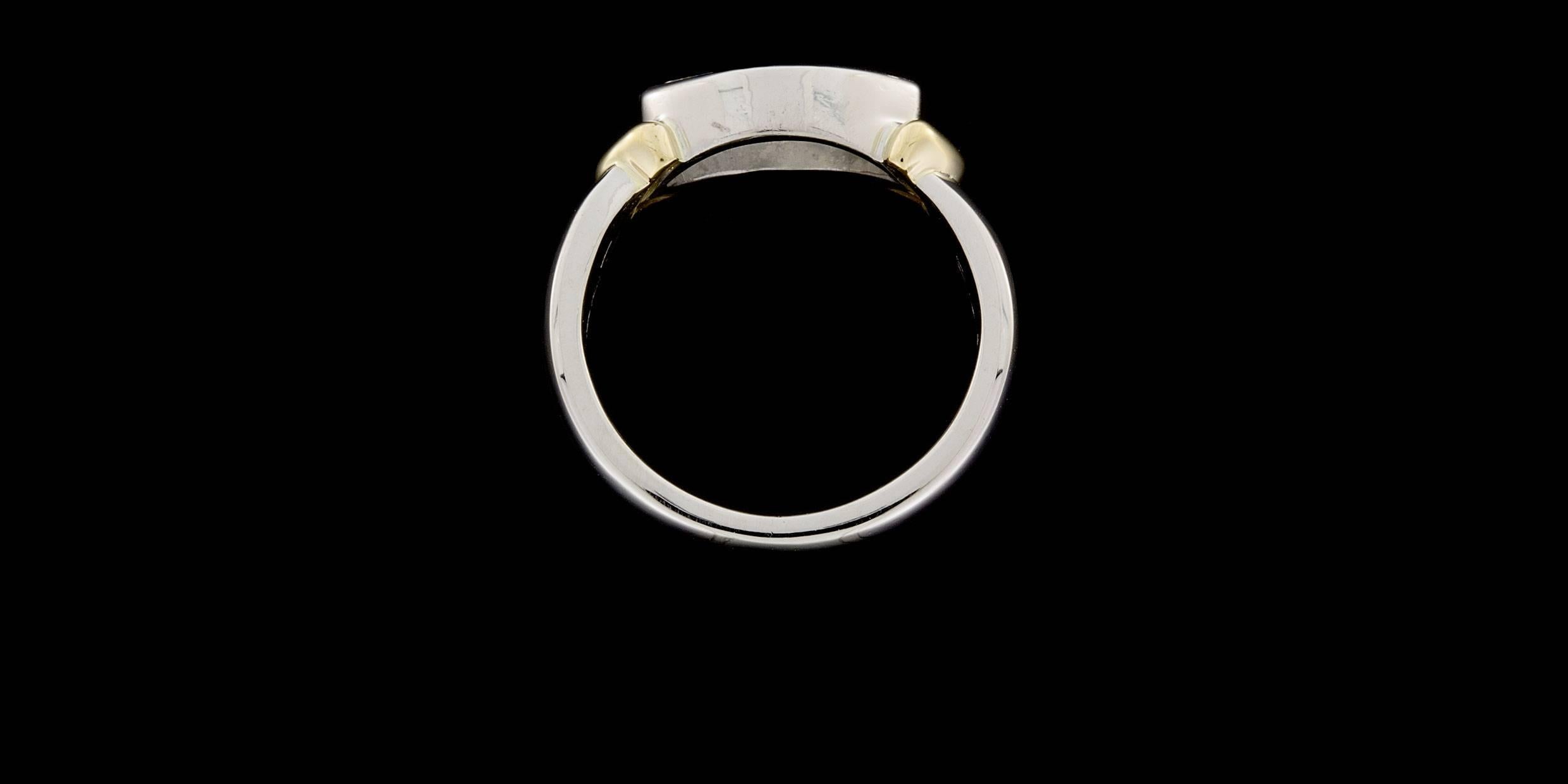 Platin & Gelbgold Marquise Diamant Ost-West-Lünette Verlobungsring 1