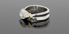 Platinum & Yellow Gold Marquise Diamond East-West Bezel Engagement Ring