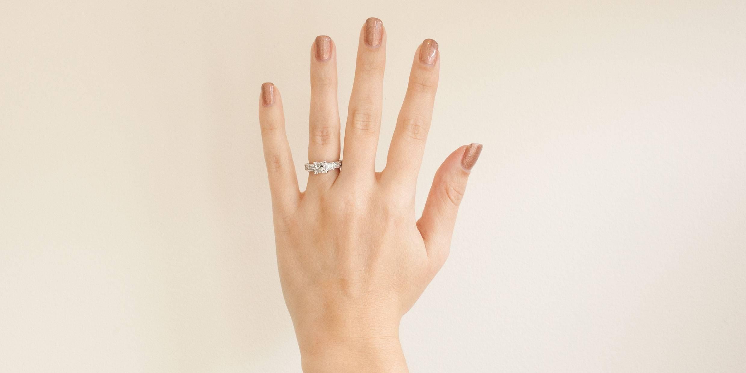Tacori Platinum Princess Diamond GIA Certified Classic Crescent Engagement Ring 3