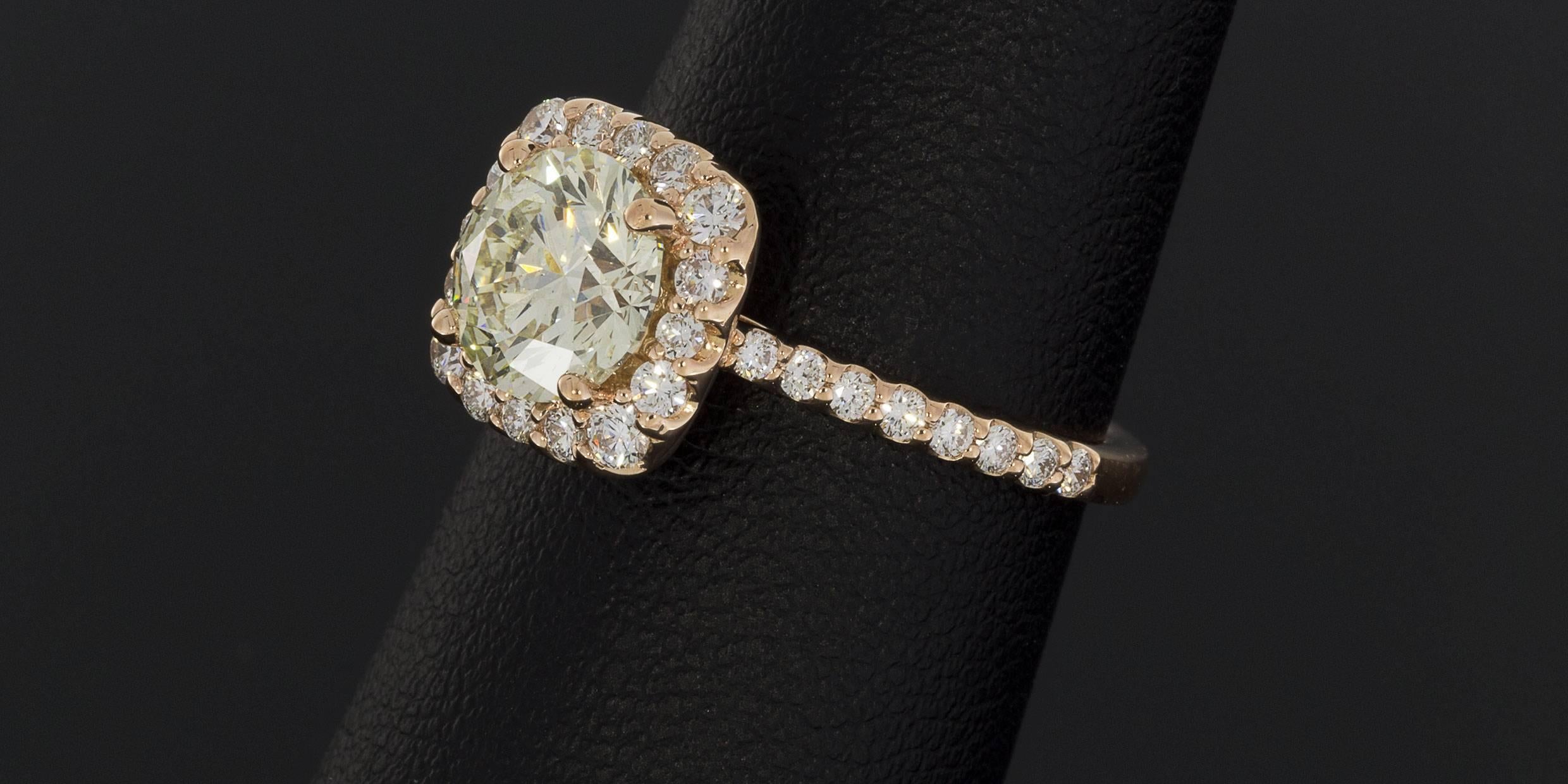 Ritani Rose Gold 2.21 Carats Round Diamond Halo Engagement Ring 2
