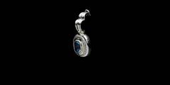 David Yurman Silver & Gold Blue Topaz Albion Cable Pendant Enhancer