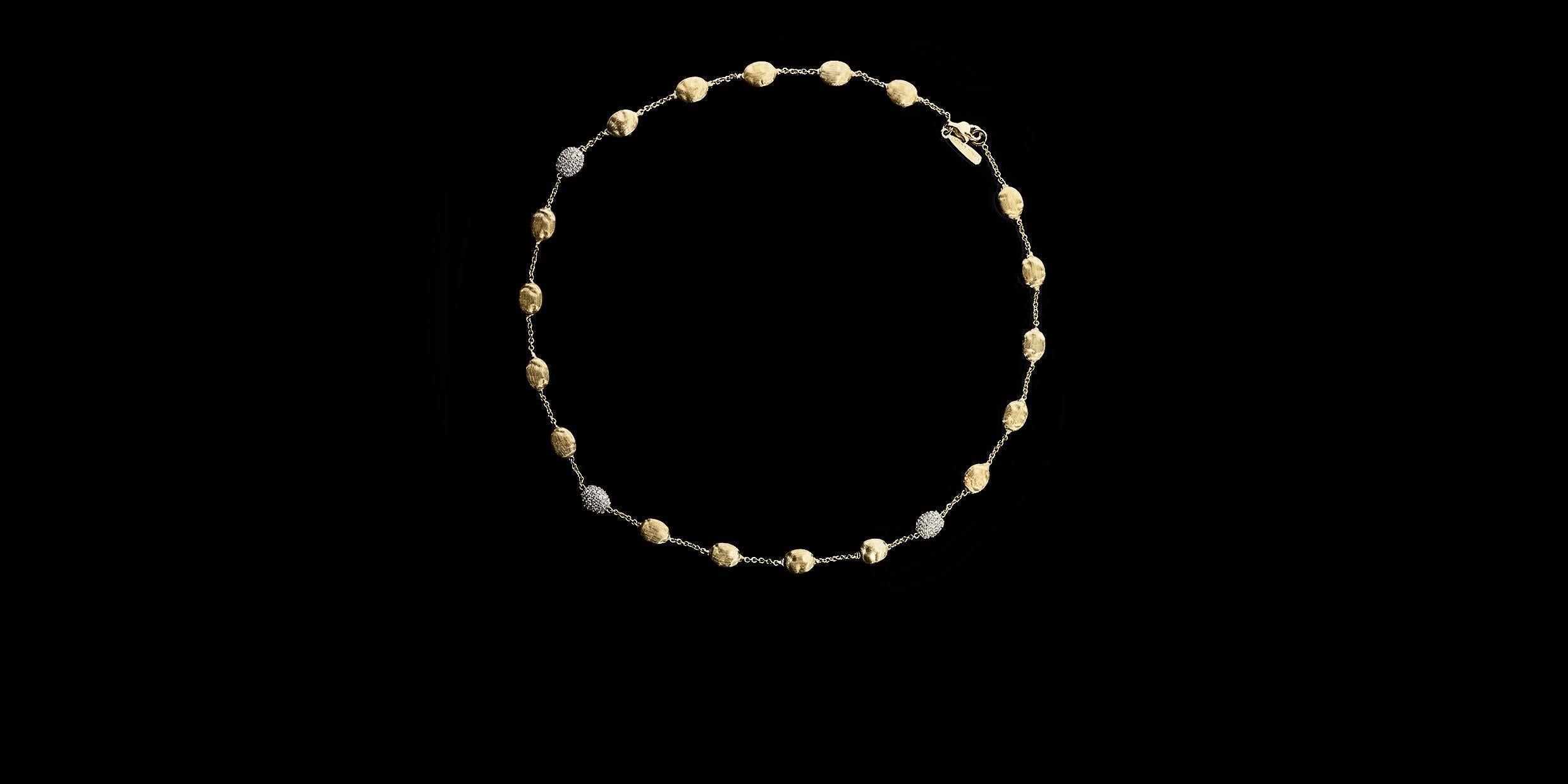 Women's Marco Bicego Siviglia Pave Diamond Gold Station Necklace