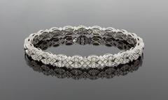 Sonia B Diamond Gold Infinity Design Flexible Bangle Bracelet