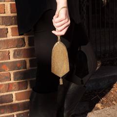 Gold Mesh Evening Bag Wristlet Purse