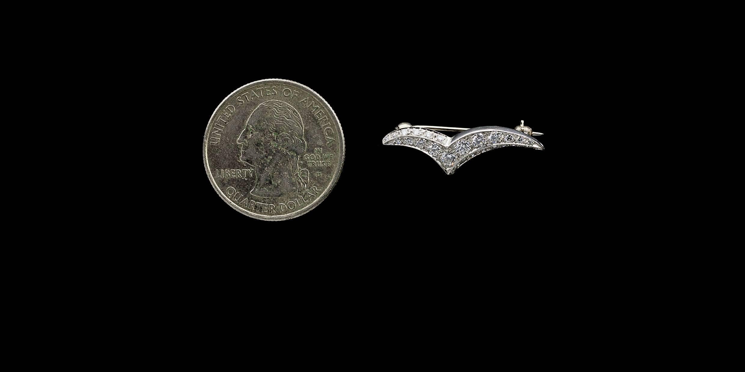 Women's Tiffany & Co. Small Diamond Seagull Brooch Pin For Sale