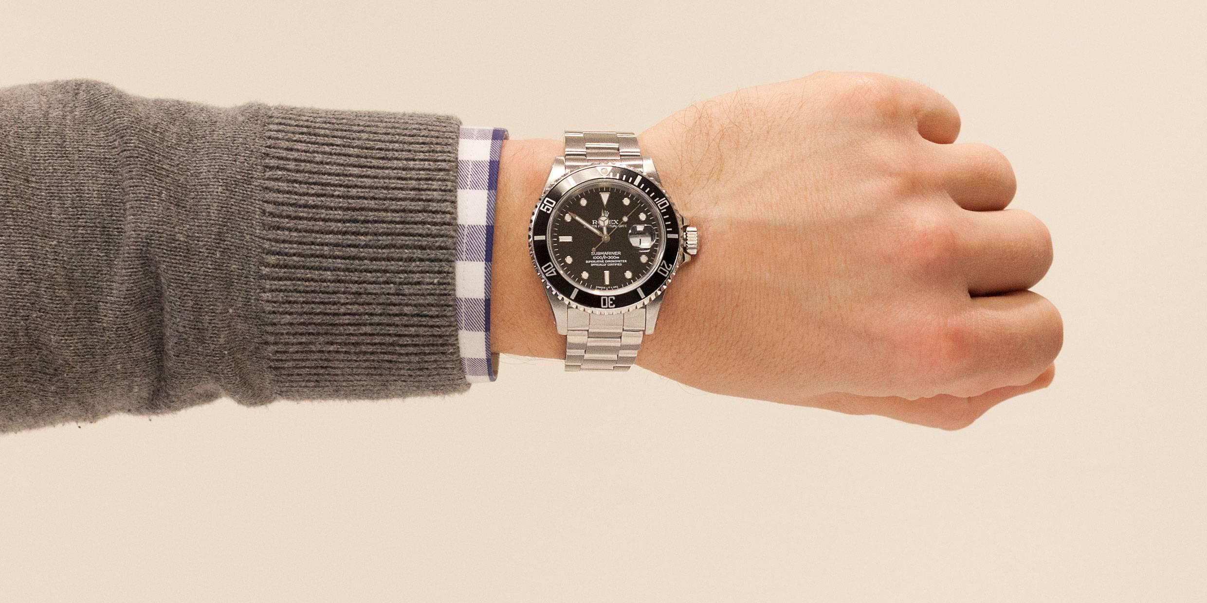 Rolex Stainless Steel Submariner Black Dial Wristwatch Ref #16610 2