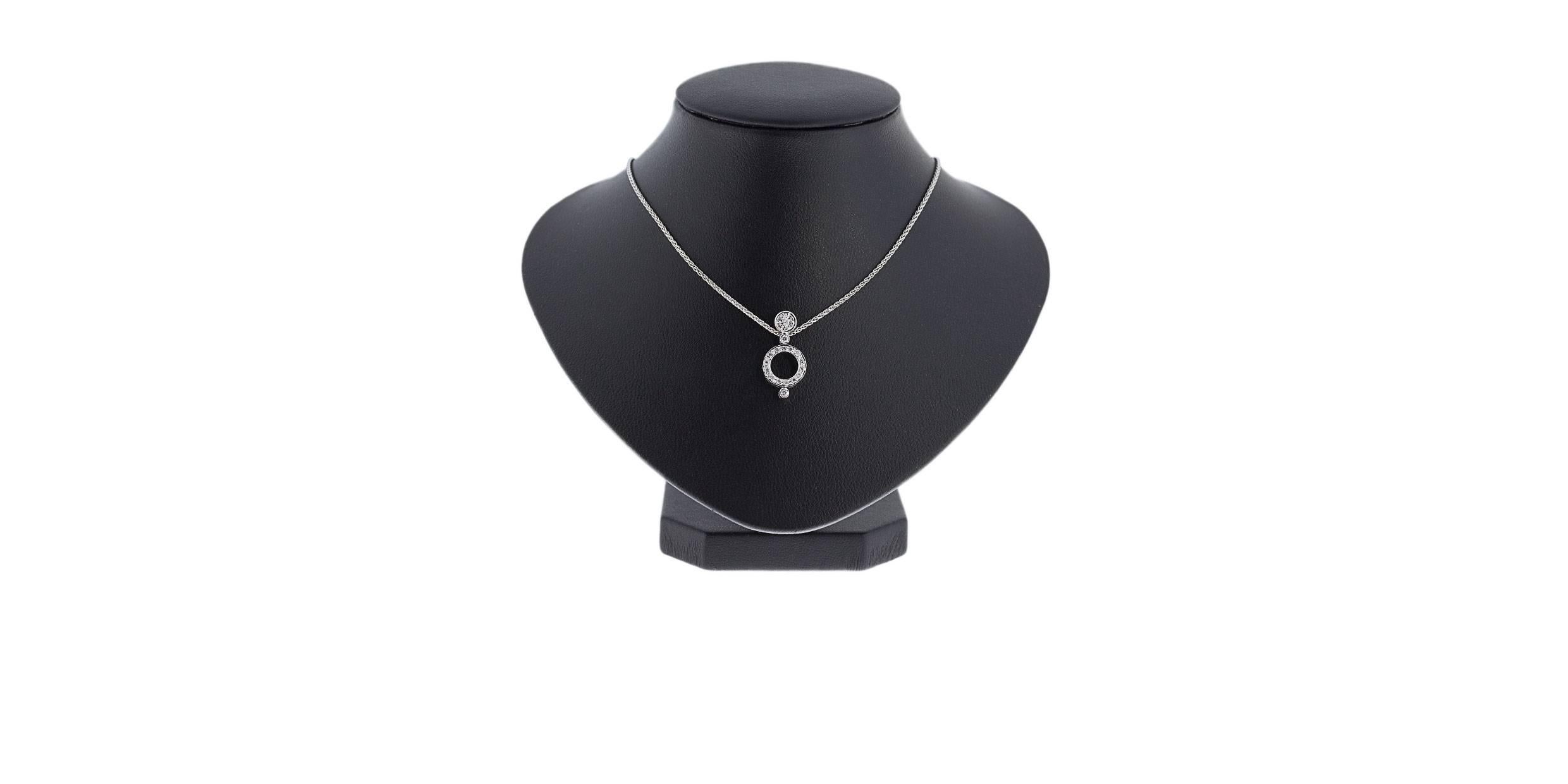 Antonini  Alaskan Pave Diamond Circles Pendant Necklace In Excellent Condition In Columbia, MO