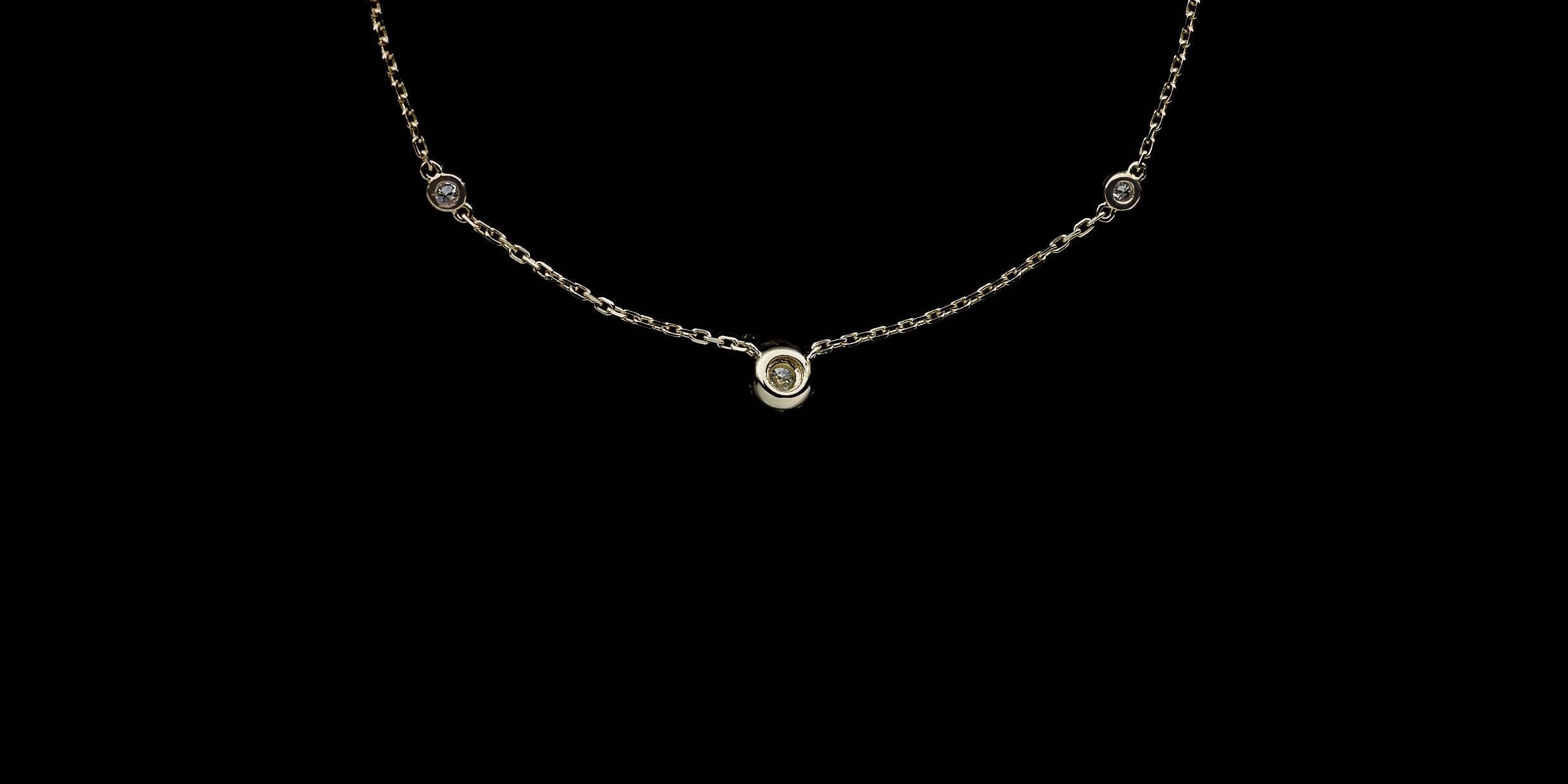 Women's 14 Karat Yellow Gold Round Diamond Halo Necklace With Diamond Chain