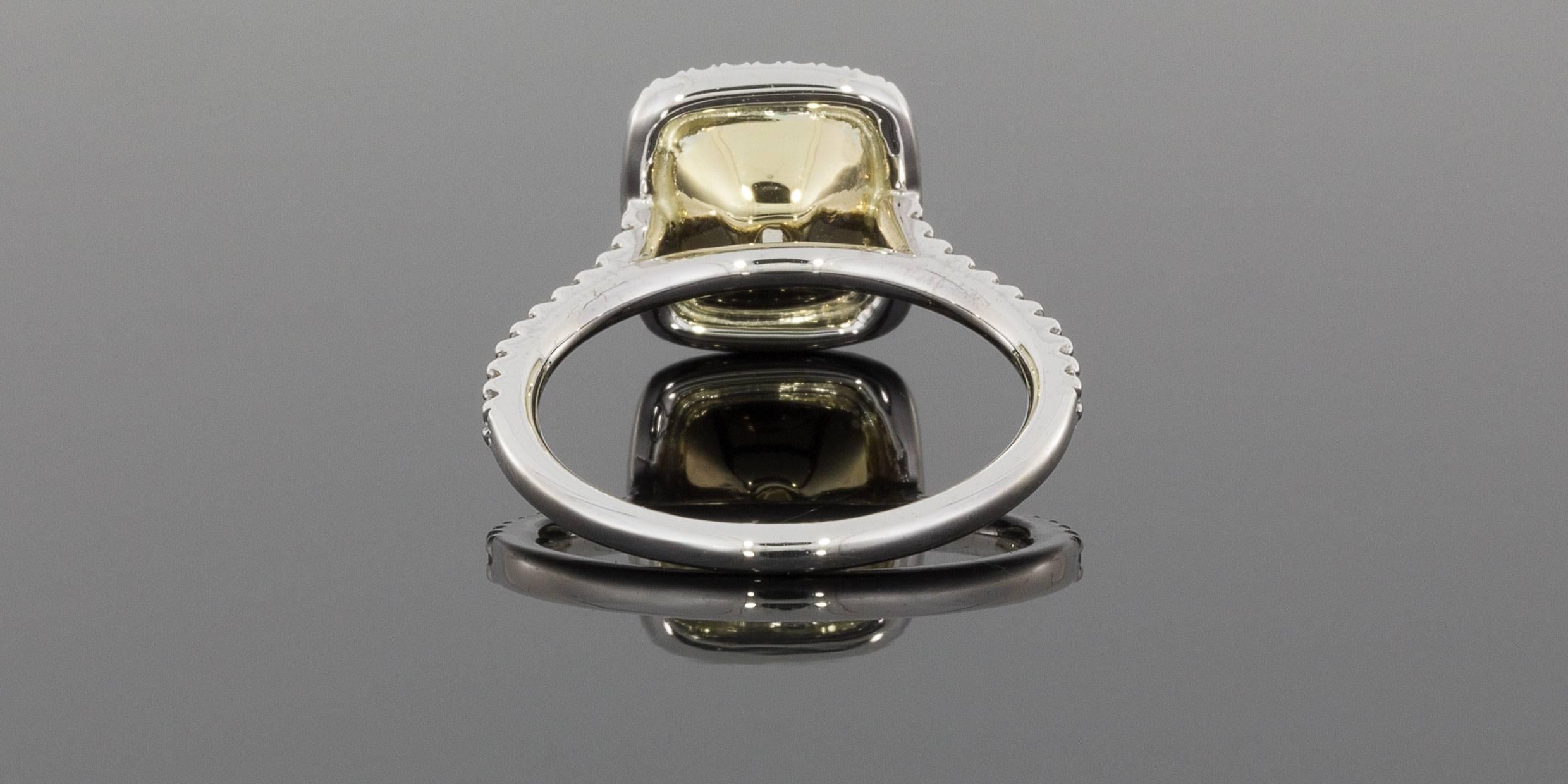 canary diamond double halo ring