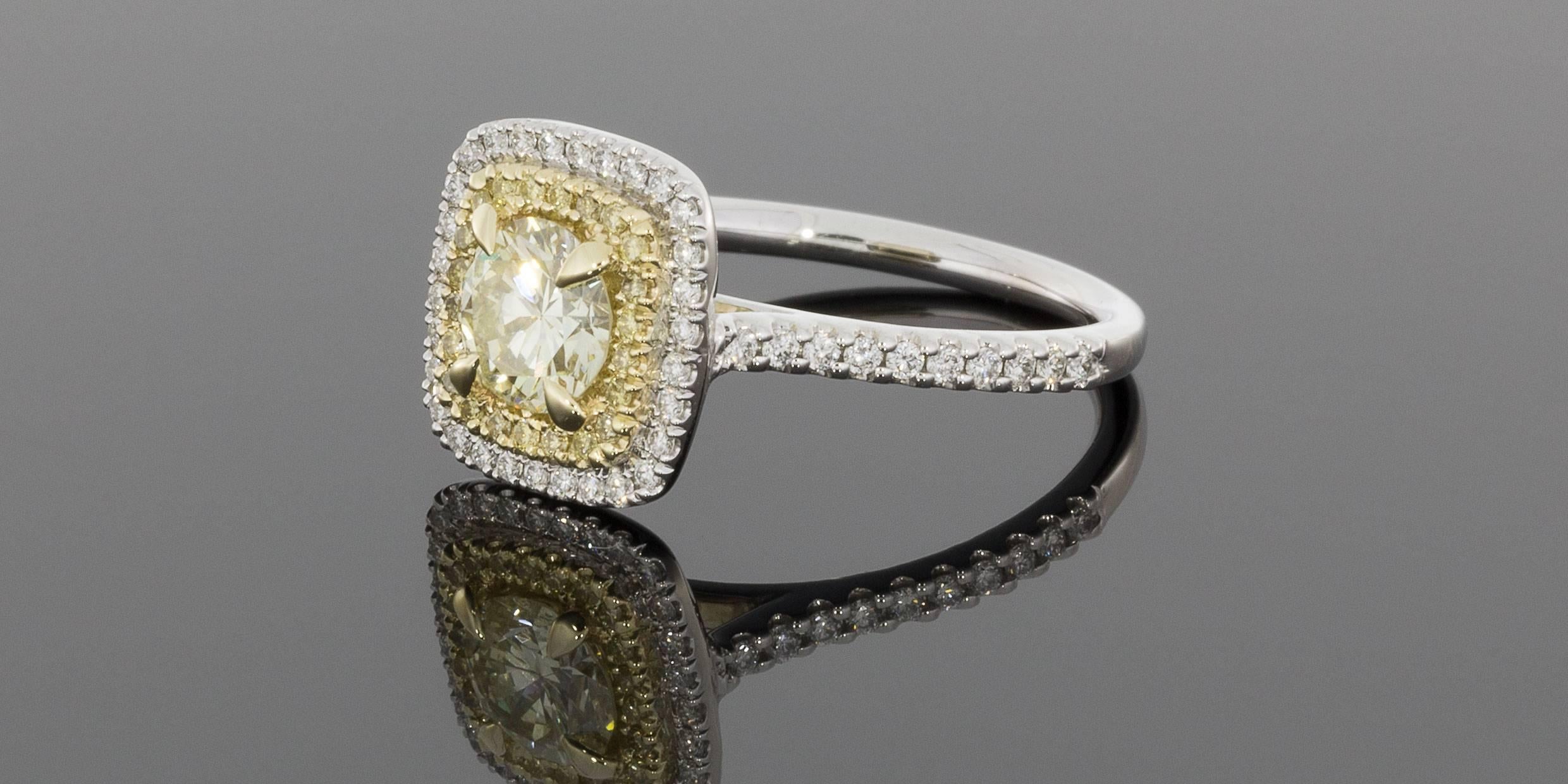 round canary diamond engagement rings