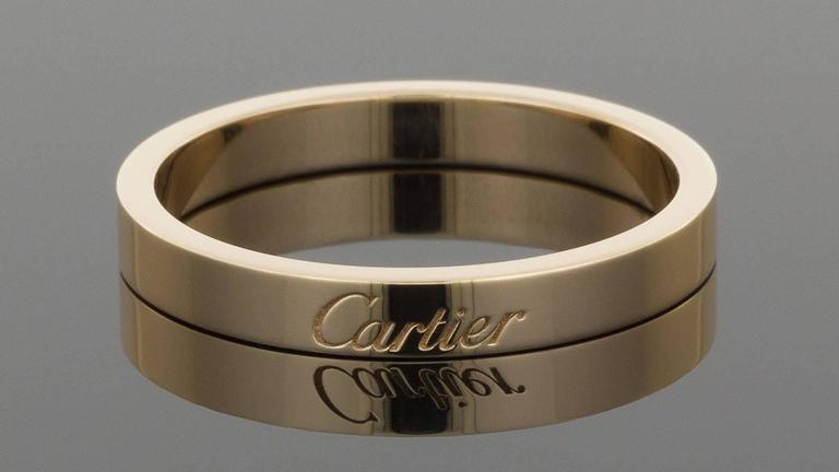 Cartier 18 Karat Pink Gold 3mm Signature Engraved Wedding Band Ring Cartier Had Its Beginning In Paris 1847 Has Grown Into A Name That Is
