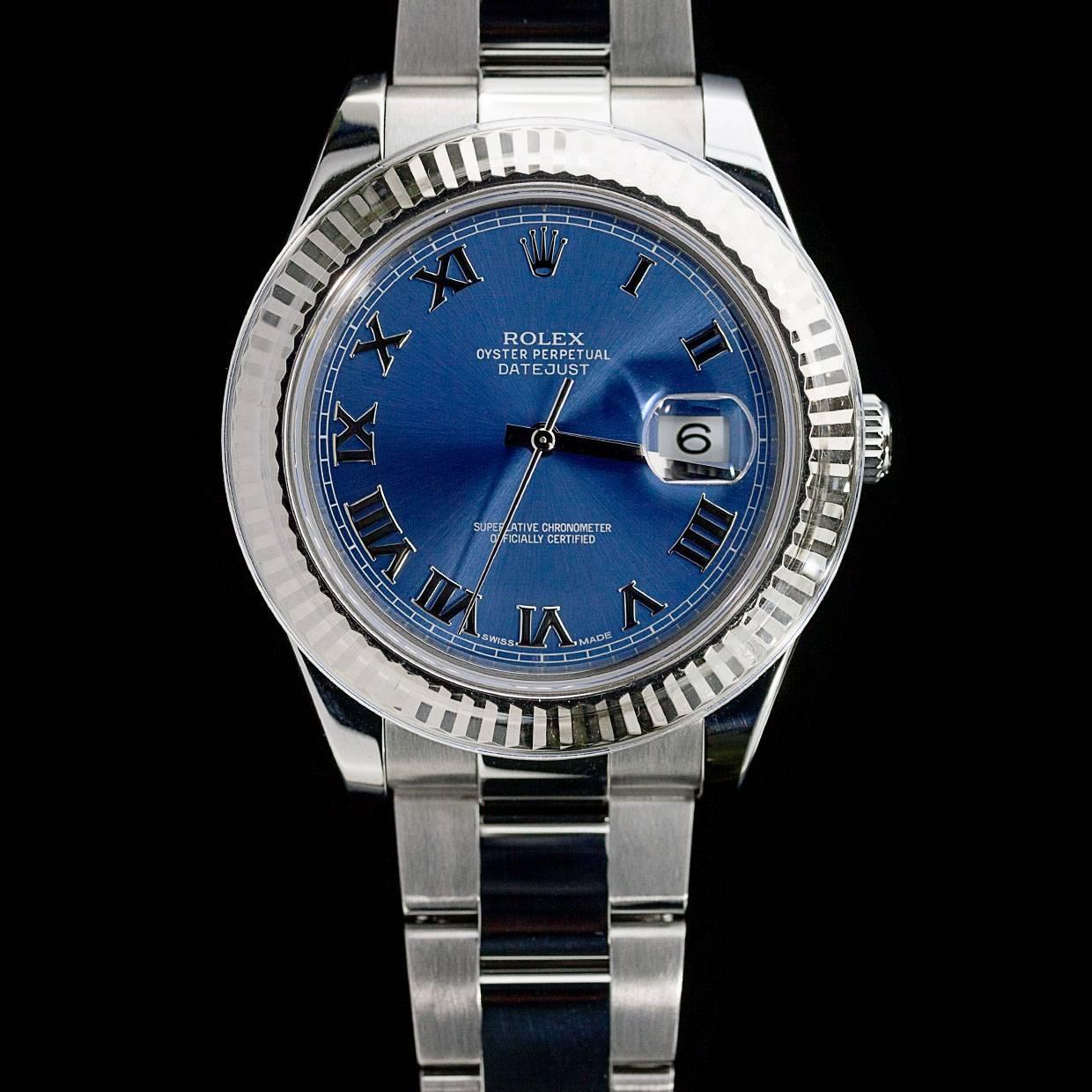 Rolex White gold Stainless Steel Oyster Datejust II automatic Wristwatch