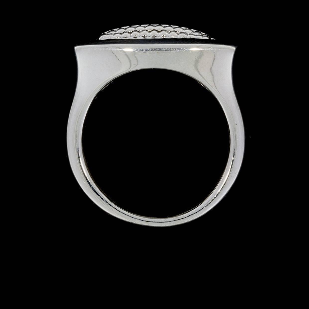 Women's Lagos Sterling Silver Imagine Rectangle Caviar Band Ring