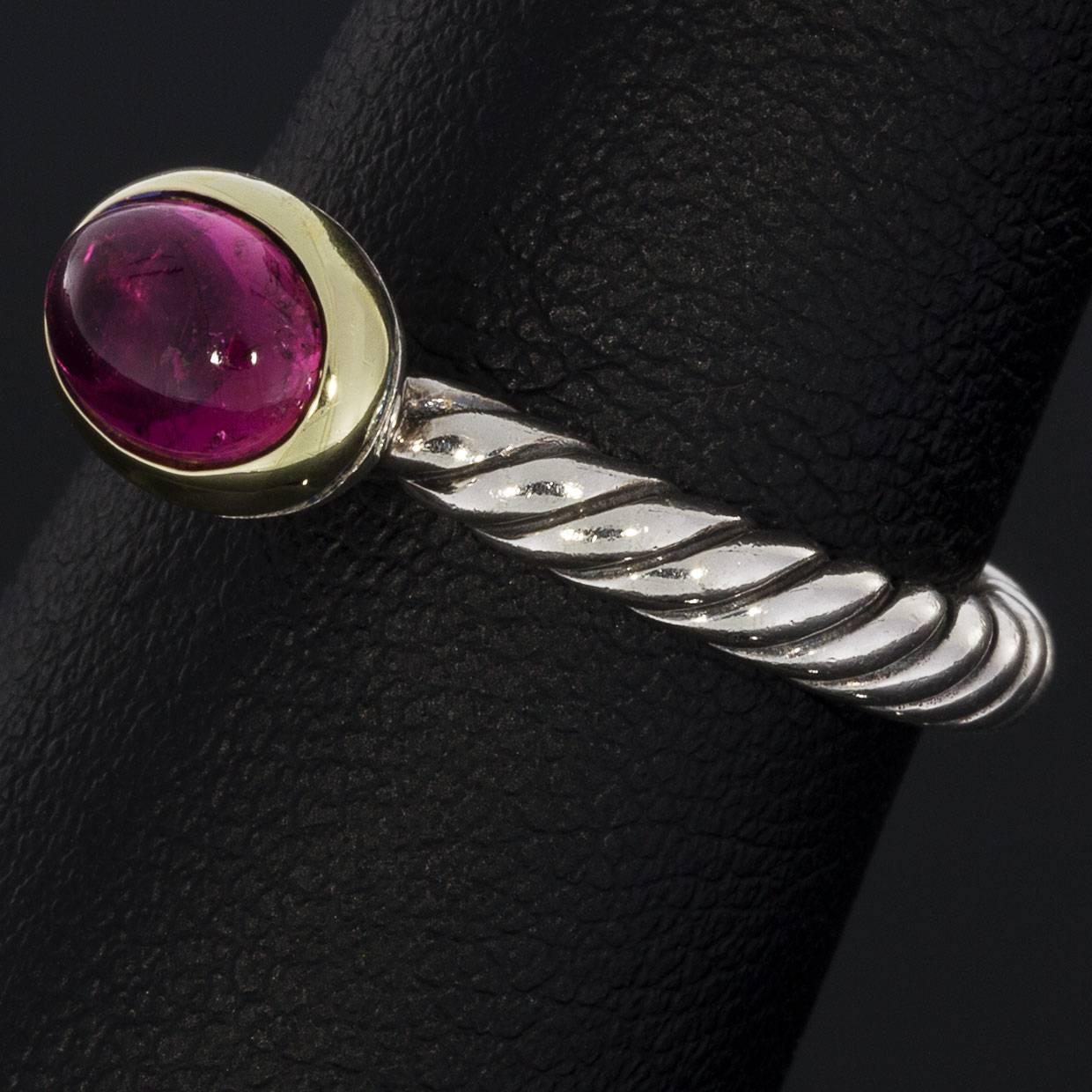 David Yurman Pink Tourmaline Color Classics Stack Ring In Excellent Condition In Columbia, MO