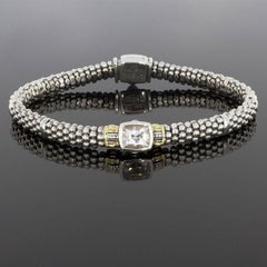 Lagos White Topaz Glacier Now Caviar Sterling Silver and Gold Bracelet