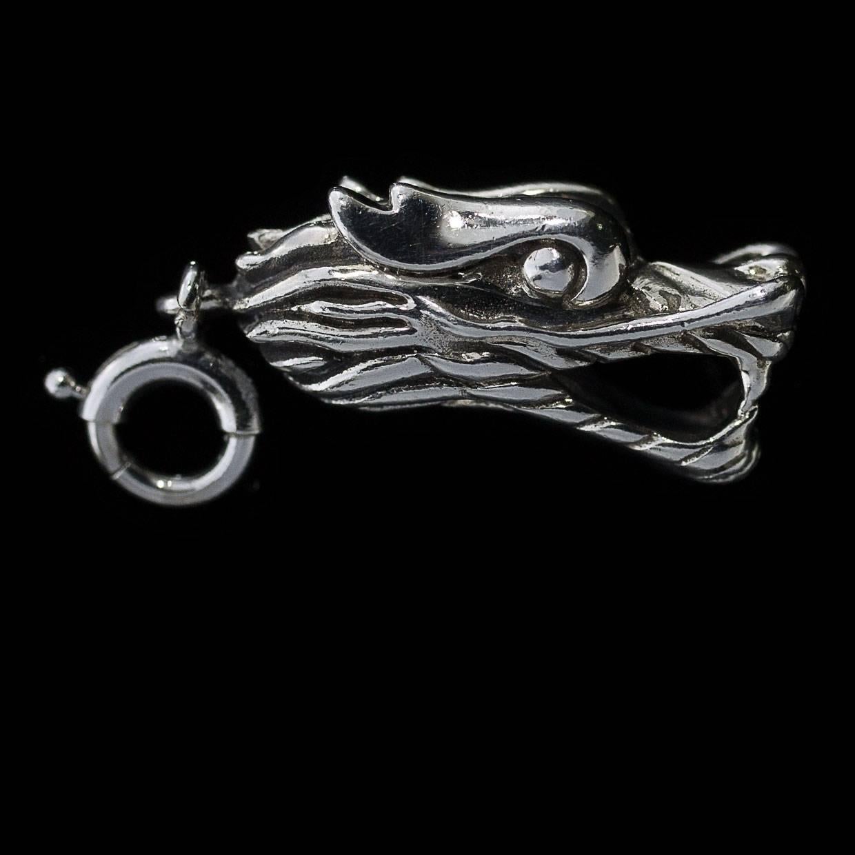 John Hardy Naga Dragon Head Sterling Silver Pendant/Charm In Excellent Condition In Columbia, MO