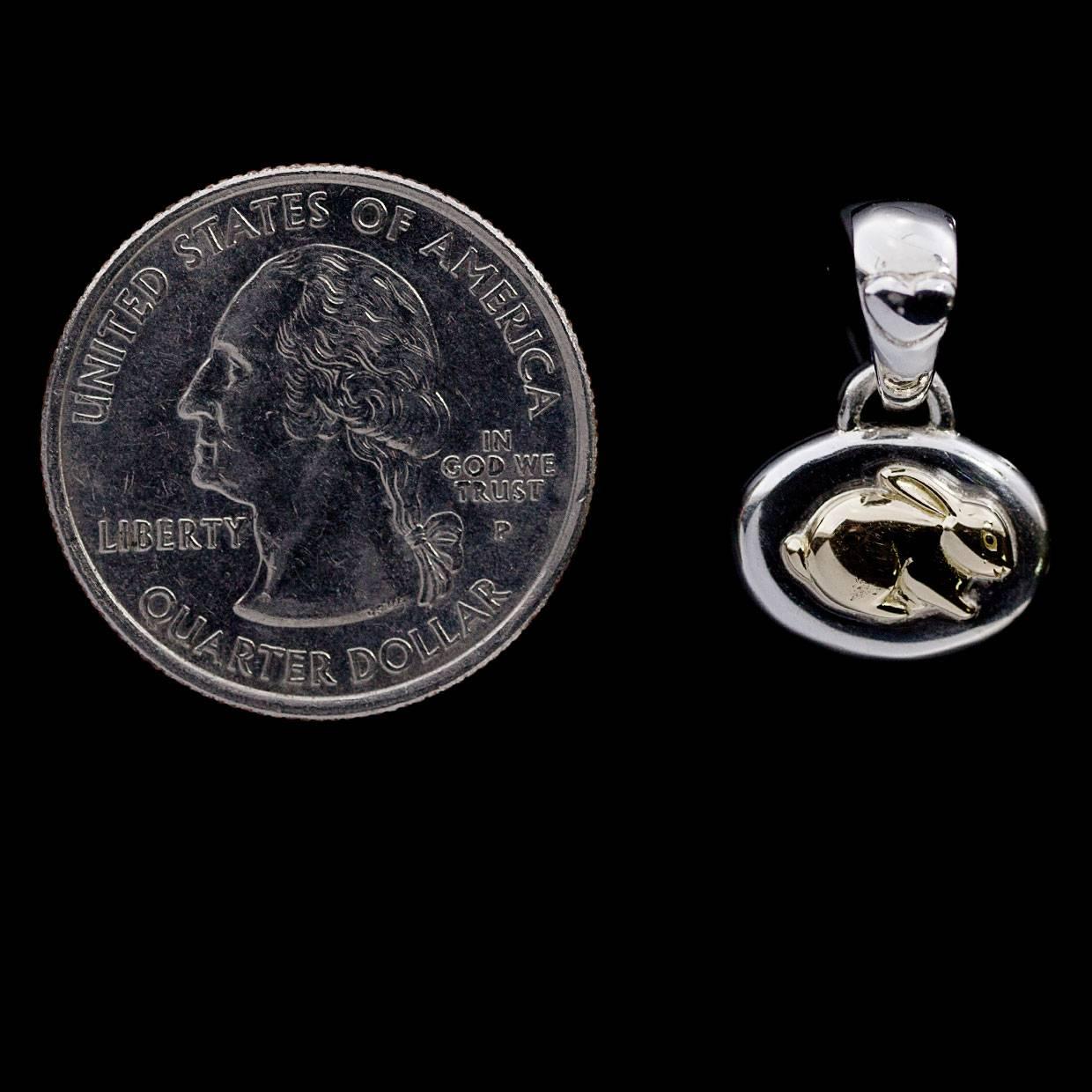 Women's or Men's John Hardy Year of the Rabbit Sterling Silver 18 Karat Yellow Gold Pendant