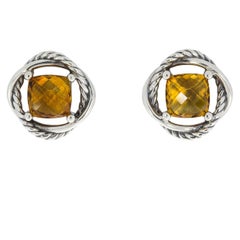 David Yurman Citrine Infinity Sterling Silver Stud Earrings