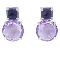 Ippolita Iolite and Amethyst Rock Candy Sterling Silver Post Earrings