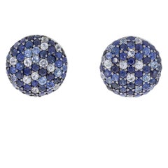 Effy Sapphire Balissima Splash Sterling Silver Button Earrings