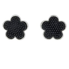 Lagos Onyx Love Me Sterling Silver Caviar Flower Earrings