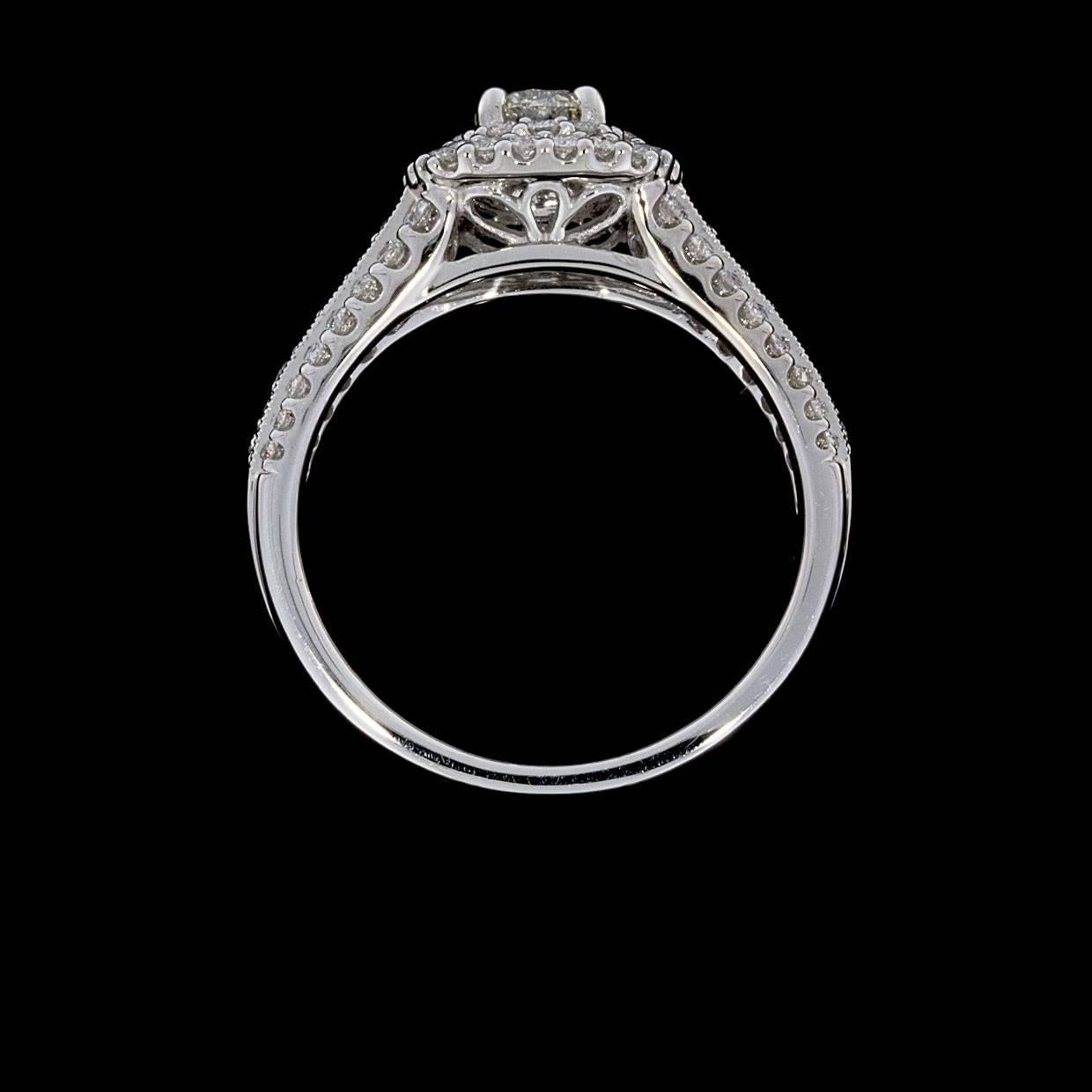 double halo round diamond engagement ring