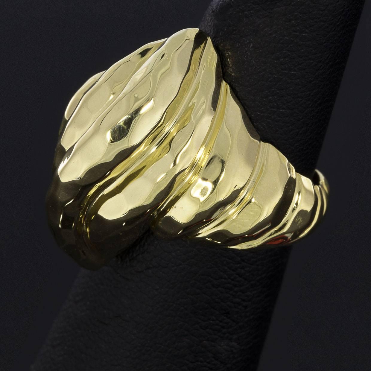 Henry Dunay Hammered Facets Collection Yellow Gold Ring 2