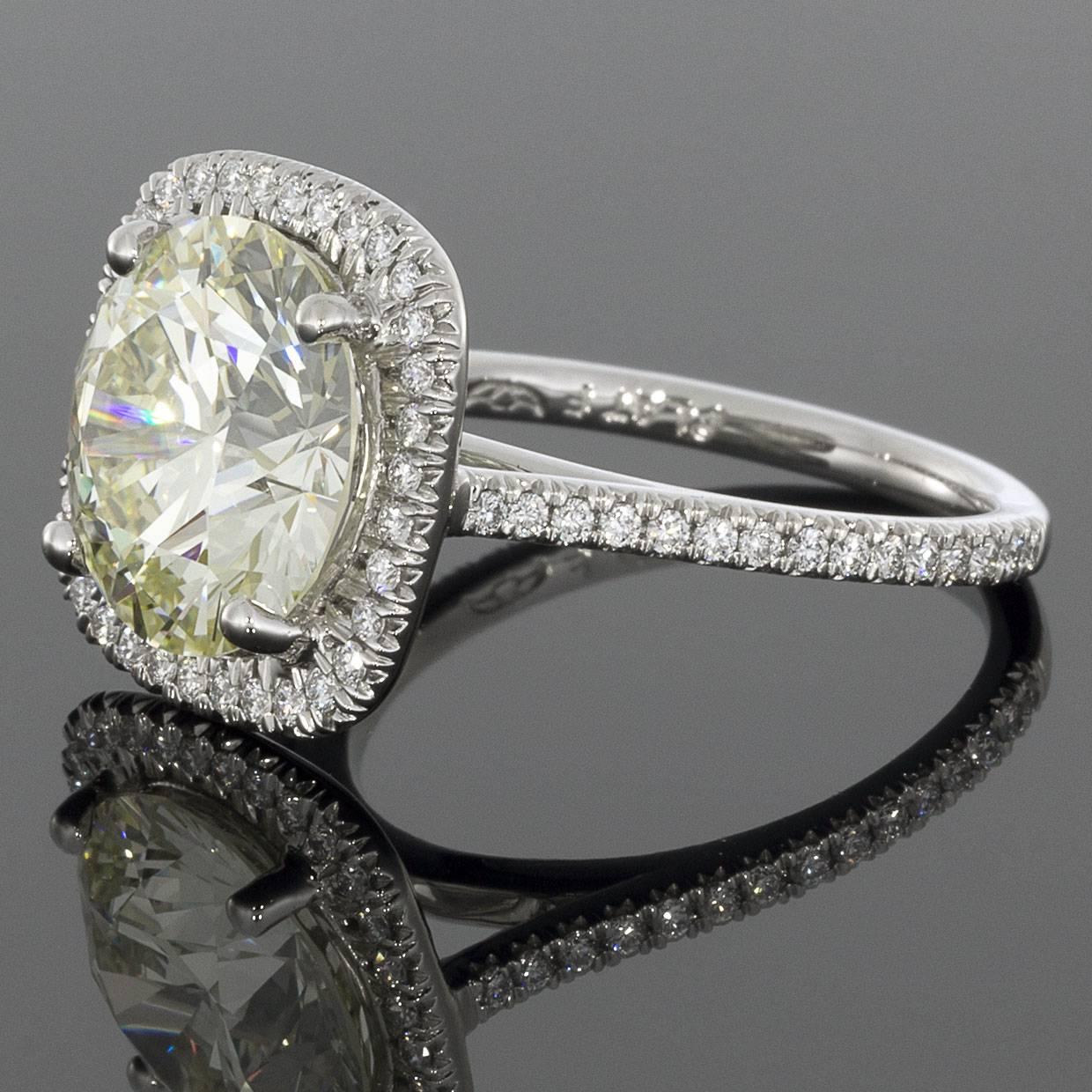 Take her breath away with this spectacular 5.42CTW diamond ring from Martin Flyer! This 65 year old, third generation family owned business handcrafts all their rings with extraordinary attention to detail, using only the highest quality, Hearts &