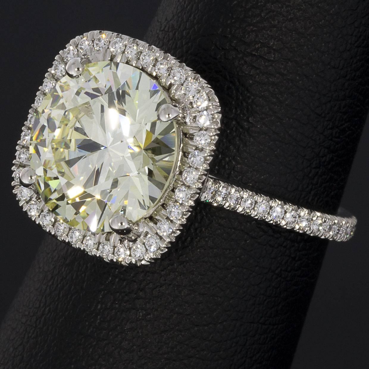 Martin Flyer Platinum 5.42 Carat GIA Certified Diamond Halo Engagement Ring 1