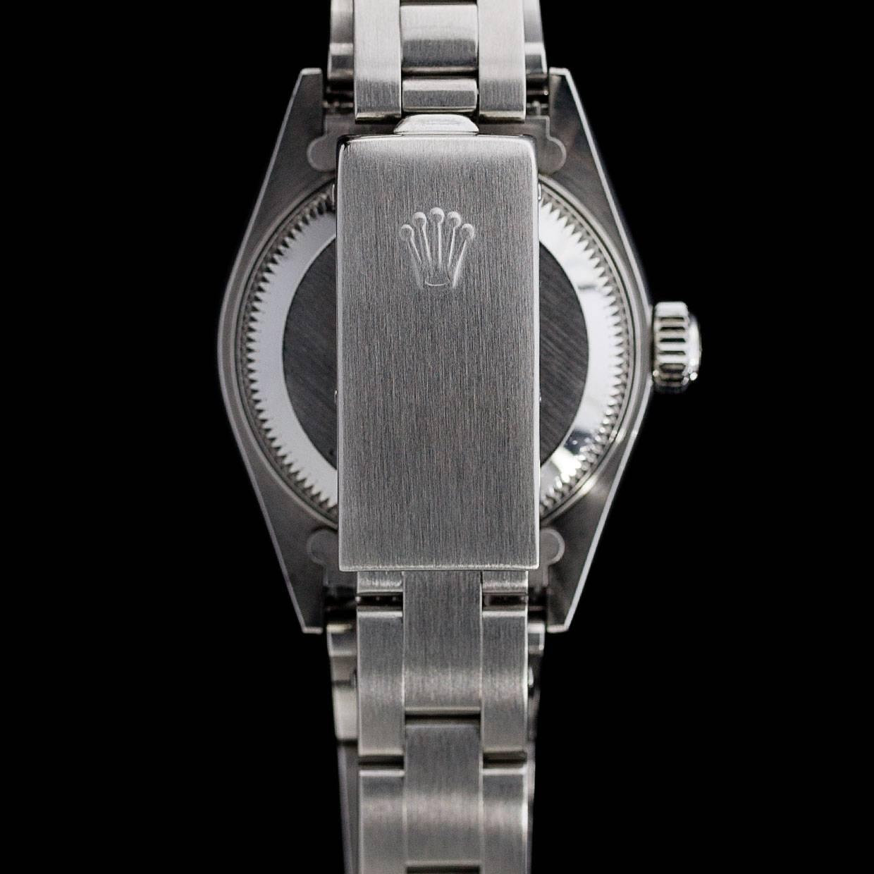 Women's Rolex Stainless Steel Blue Datejust Fluted Bezel Roman Dial Wristwatch 2002