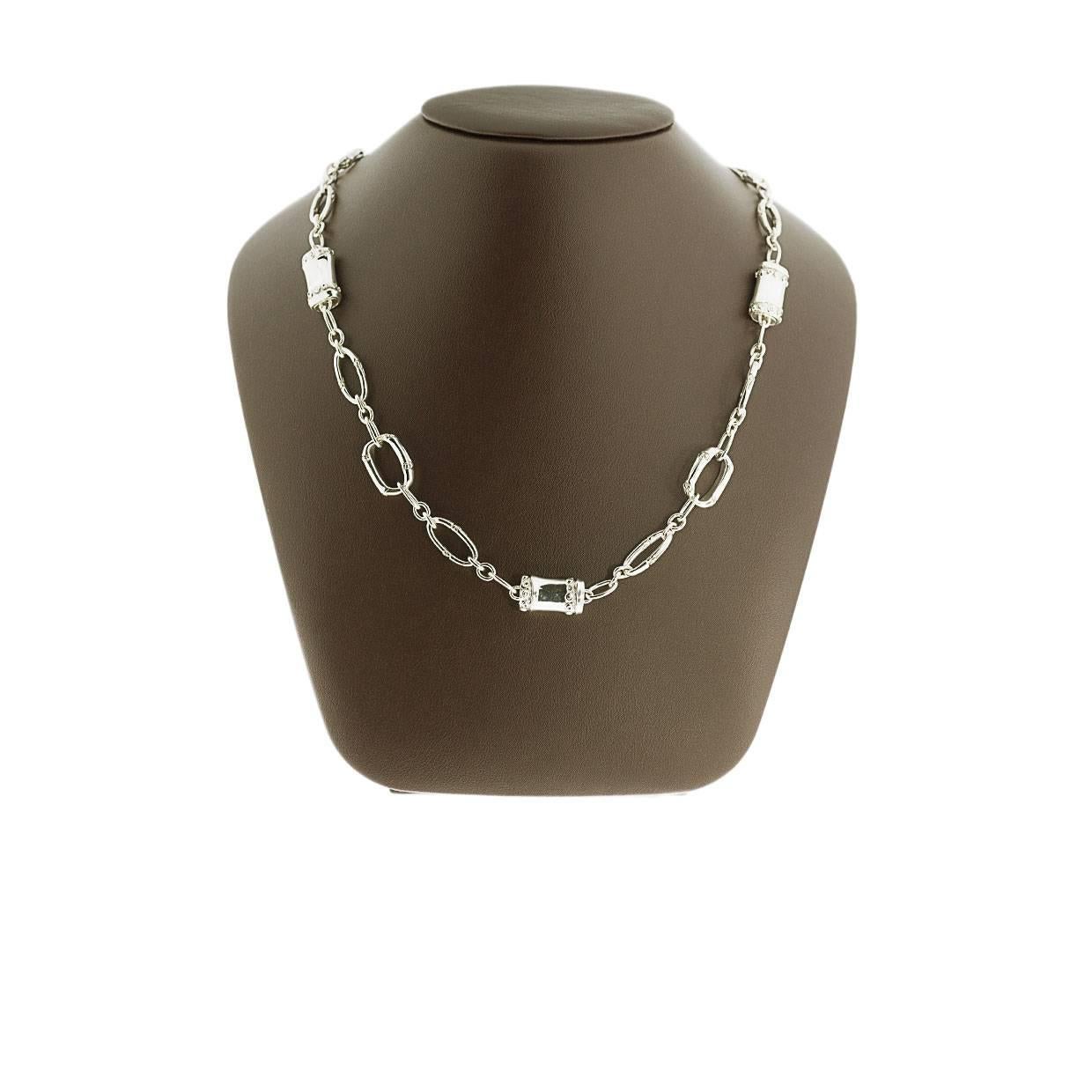 Each piece of John Hardy jewelry has been crafted in Bali since 1975. John Hardy is dedicated to creating timeless one-of-a-kind pieces that are brilliantly alive.

This sterling silver link necklace is from John Hardy's Bamboo collection. Each link