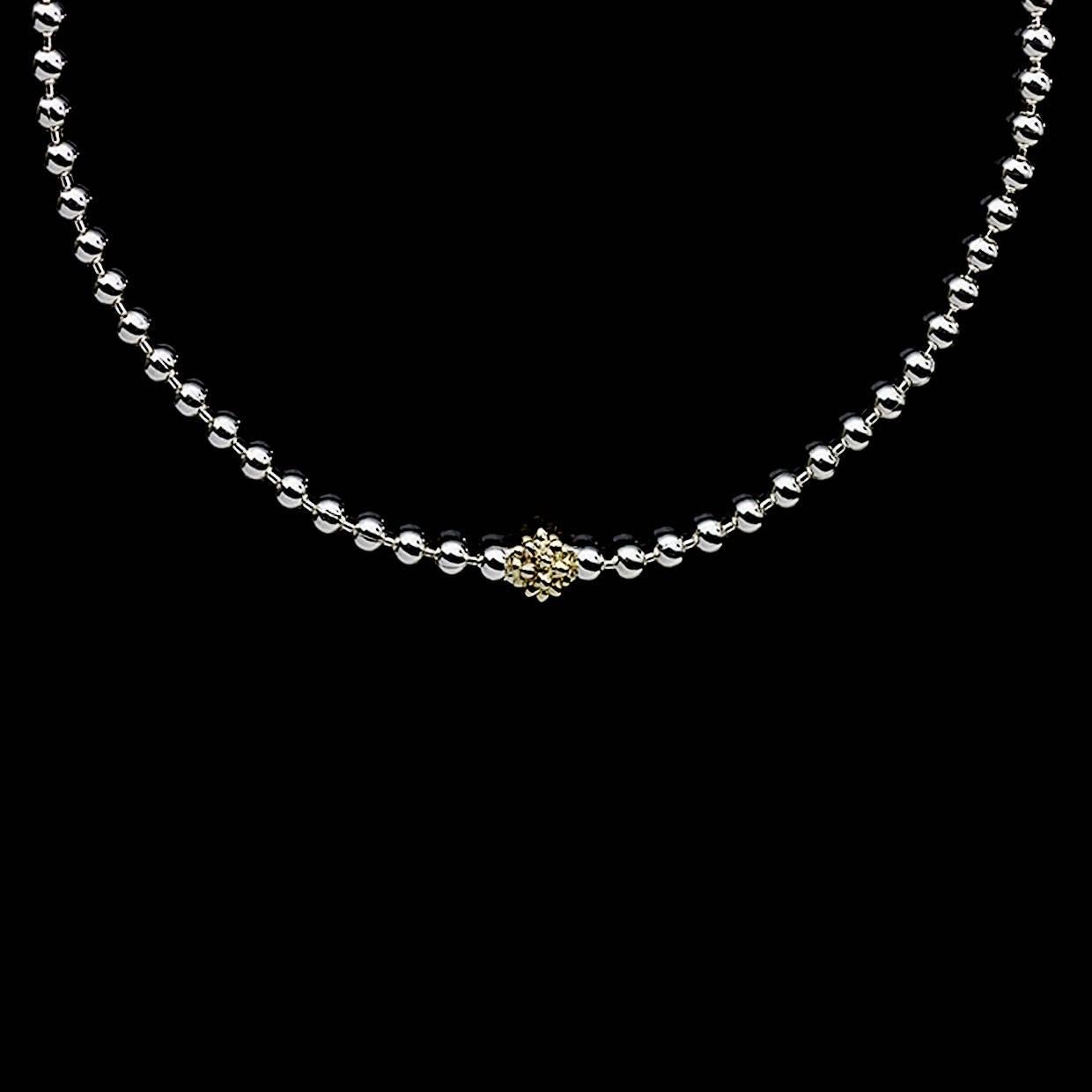 Women's Lagos Caviar Icon Sterling Silver 18 Karat Yellow Gold Necklace
