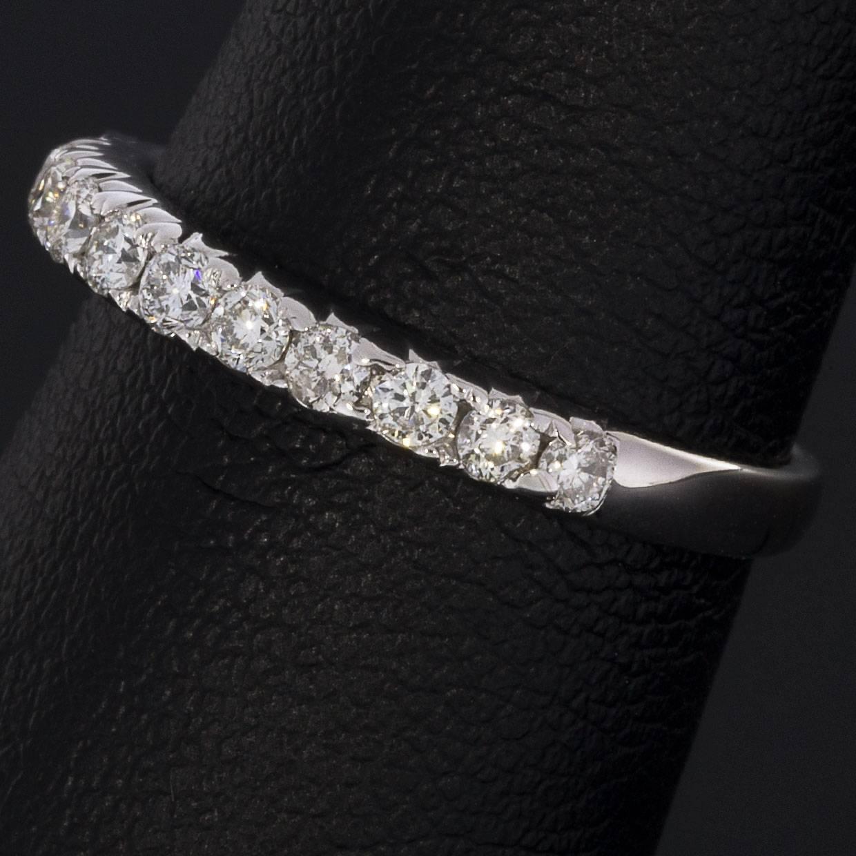  0.42CTW Diamond 14K White Gold Wedding Band 1