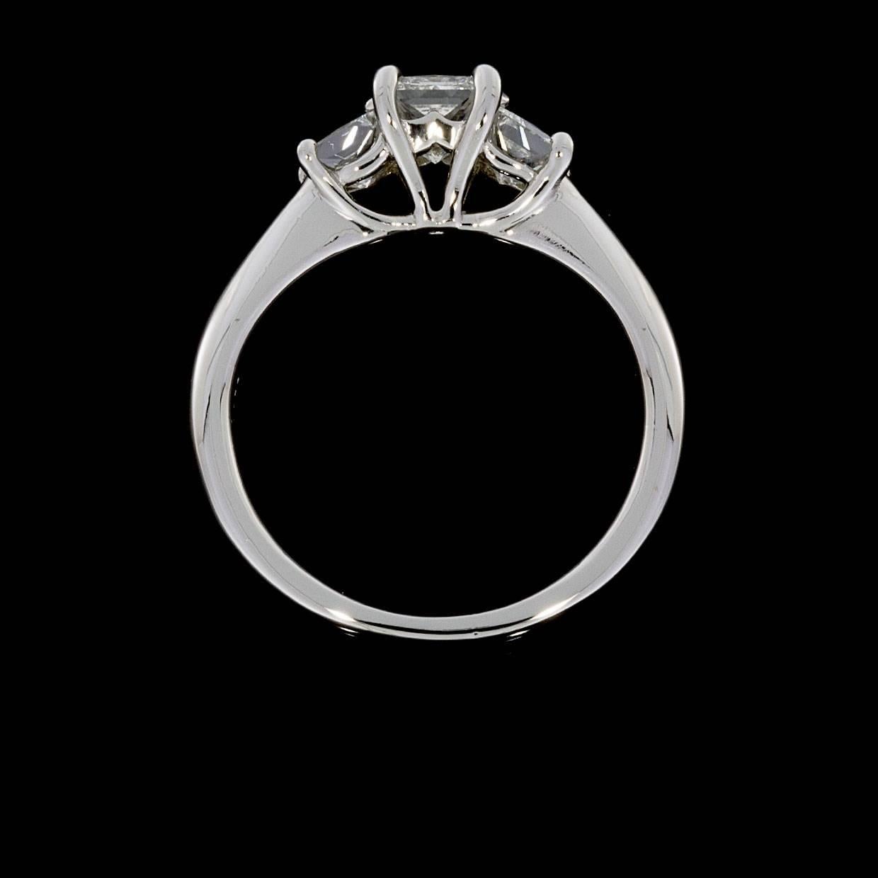 princess 3 stone engagement ring