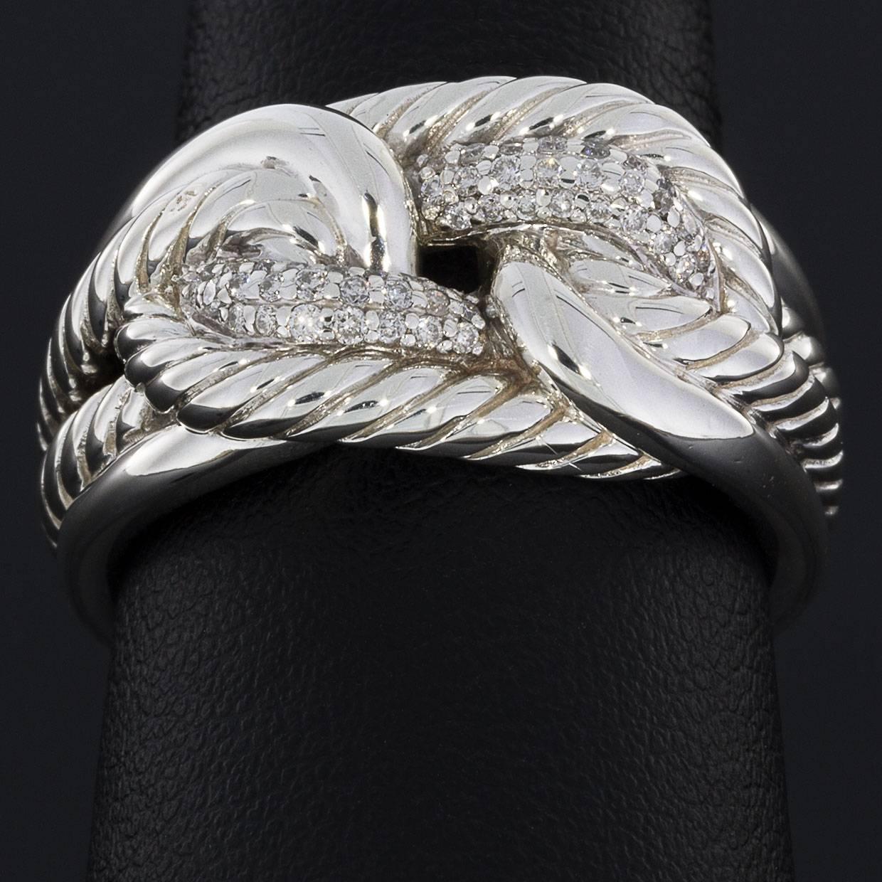 Round Cut David Yurman .18 Carat Diamond Labyrinth Ring