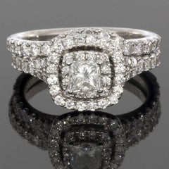 Neil Lane 1.67 Carat Princess Diamond Double Halo Engagement Ring Wedding Set
