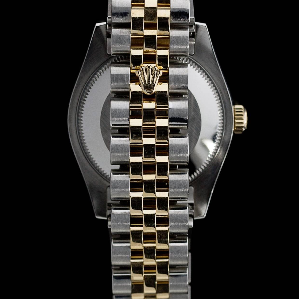 Rolex Ladies Yellow Gold Stainless Steel Diamond Datejust automatic Wristwatch  In Excellent Condition In Columbia, MO