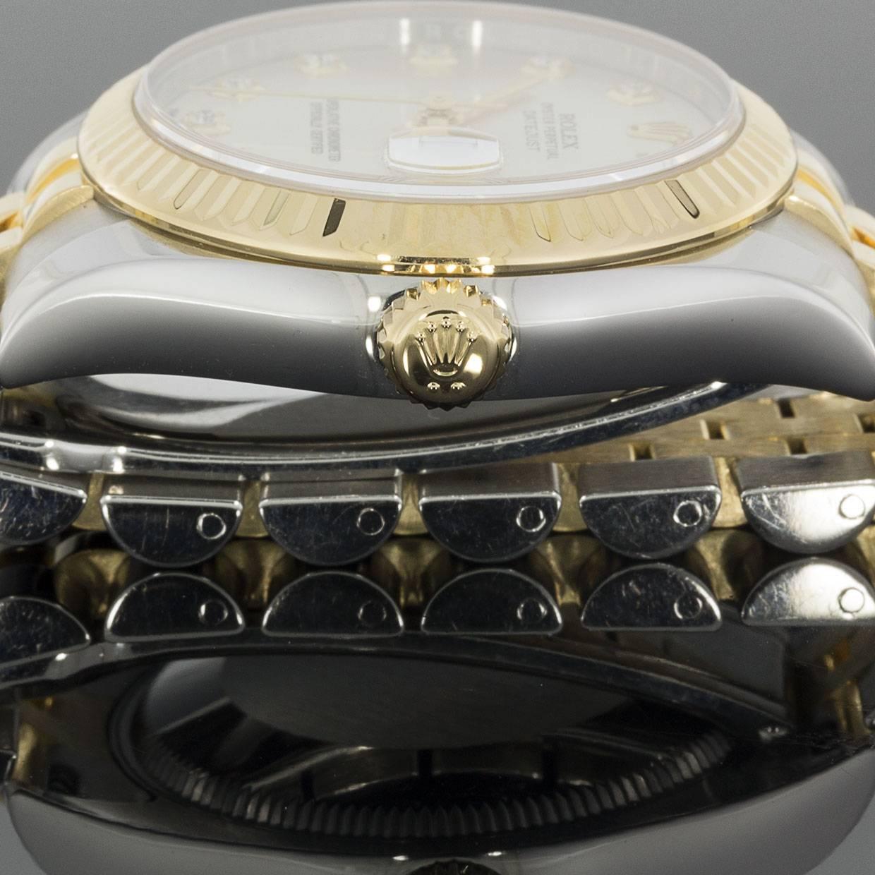 Round Cut Rolex Ladies Yellow Gold Stainless Steel Diamond Datejust automatic Wristwatch 