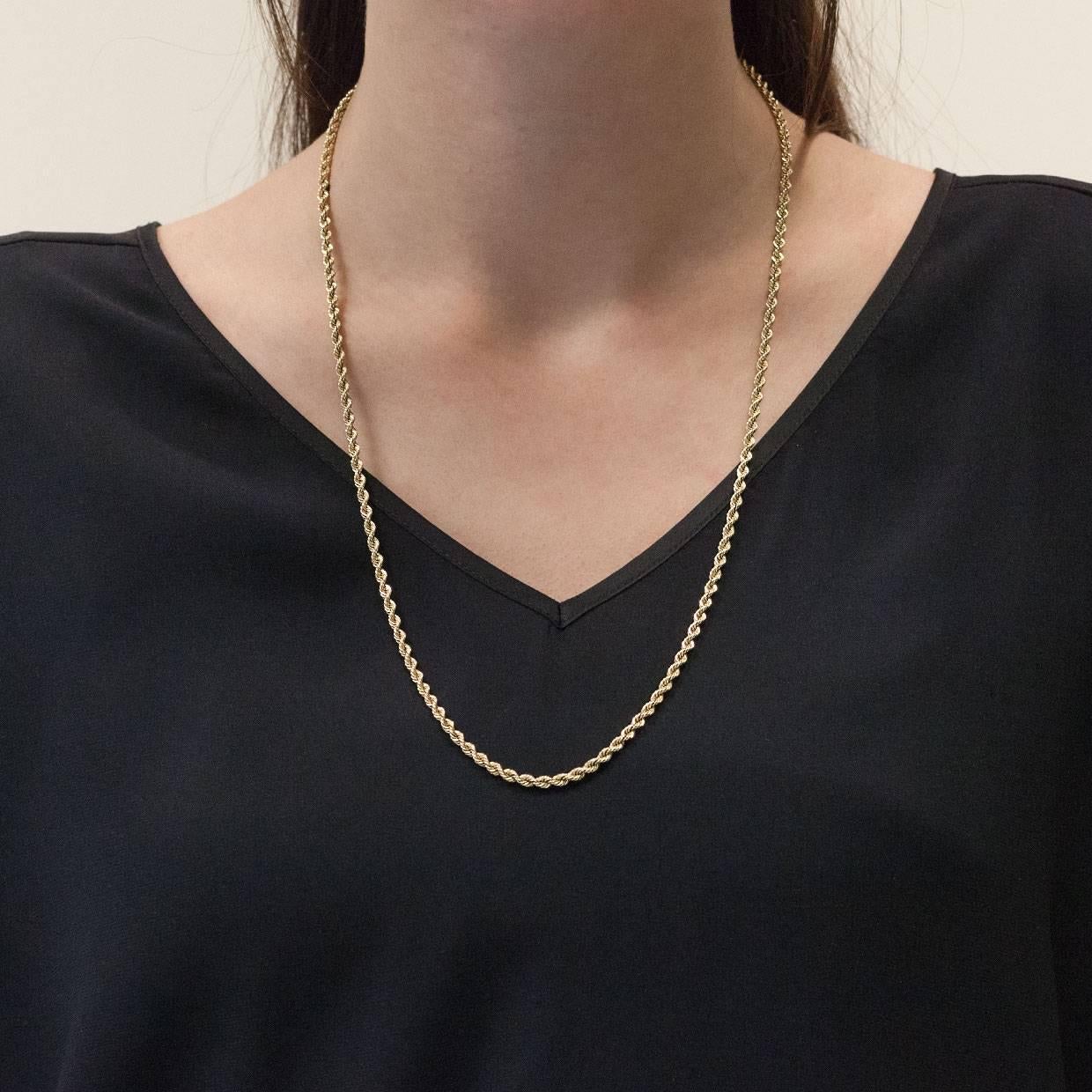 14 Karat Yellow Gold Tiffany & Co. Rope Chain Necklace 1