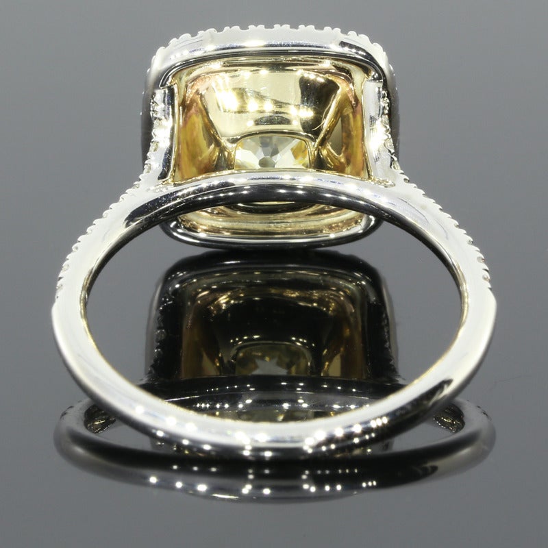 1.86 Carat Old European GIA Cert Double Halo Diamond Engagement Ring 3