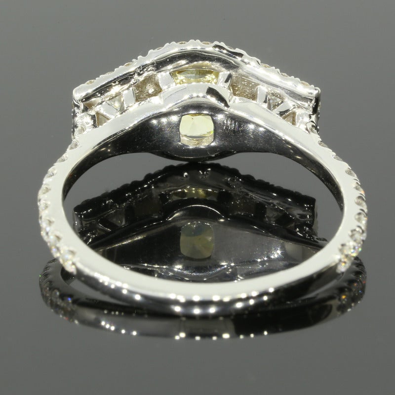 Custom 1.99CTW Champagne Cushion Diamond Three Stone Engagement Ring 1