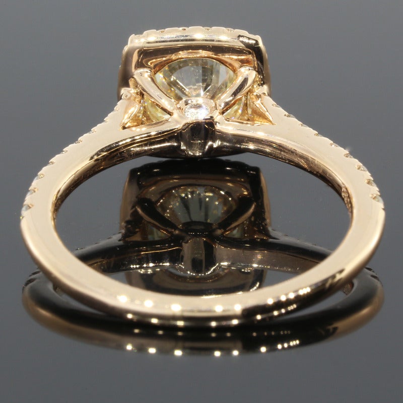 1.38CTW Rose Gold Cushion Diamond Halo Ring 3