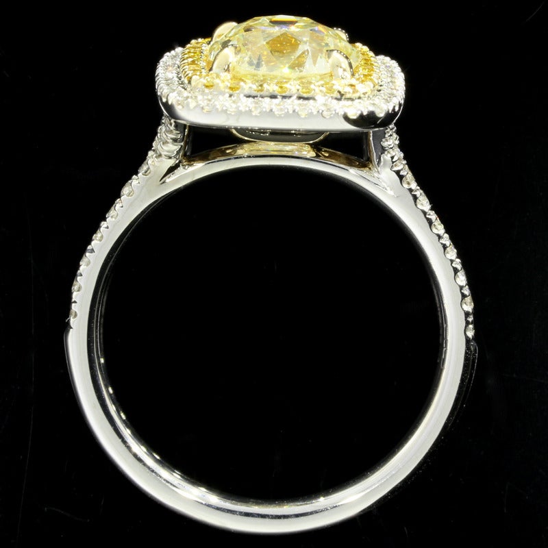 1.86 Carat Old European GIA Cert Double Halo Diamond Engagement Ring In New Condition In Columbia, MO