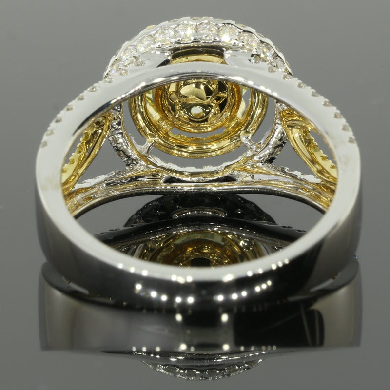 2.51CTW Fancy Yellow and White Diamond Halo Ring 1