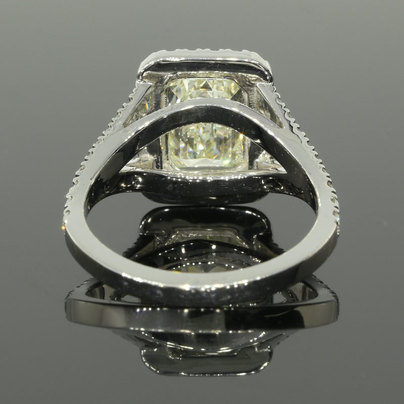 Women's 2.01 Carat Emerald Cut Diamond Gold Halo Ring