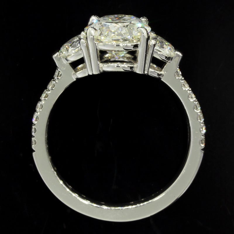 2.53 Carat GIA Cert Oval Diamond Platinum Engagement Ring 1