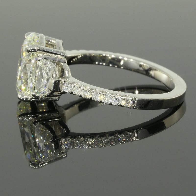 2.53 Carat GIA Cert Oval Diamond Platinum Engagement Ring In New Condition In Columbia, MO