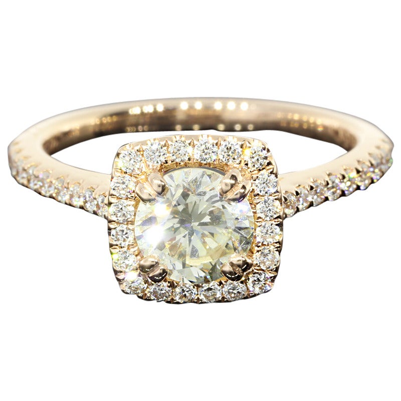 1.38CTW Rose Gold Cushion Diamond Halo Ring