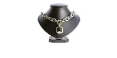 David Yurman Smoky Quartz Enhancer And Gold Oval Chain Necklace